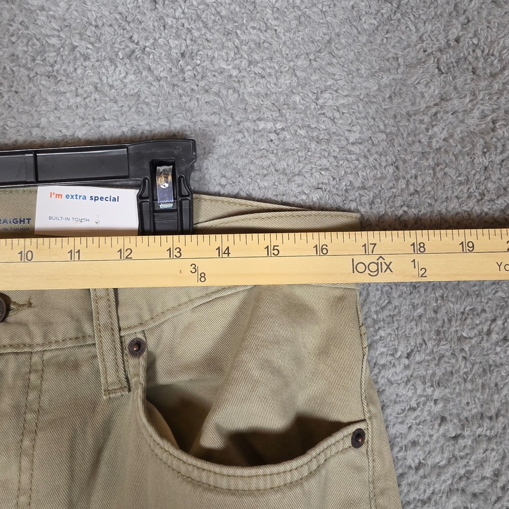 Old Navy Chino Pants Mens 33x32 Straight Leg  Khaki New Built-In Tough Cotton - Picture 9 of 10